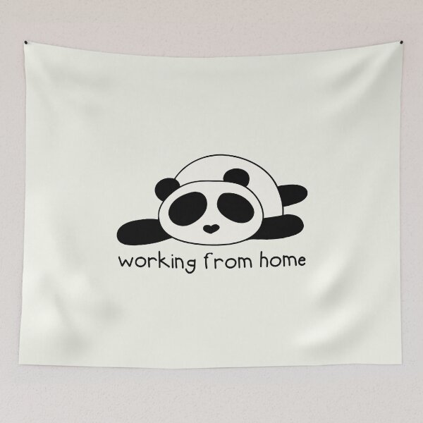 Item preview, Working From Home Funny Panda Bear designed and sold by GrimButterfly.