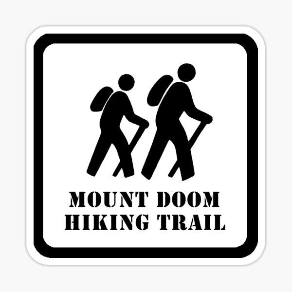 Mount Doom Hiking Trail Sign Sticker