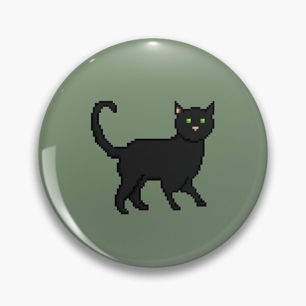 Item preview, pixel black cat designed and sold by lavenderpixels.