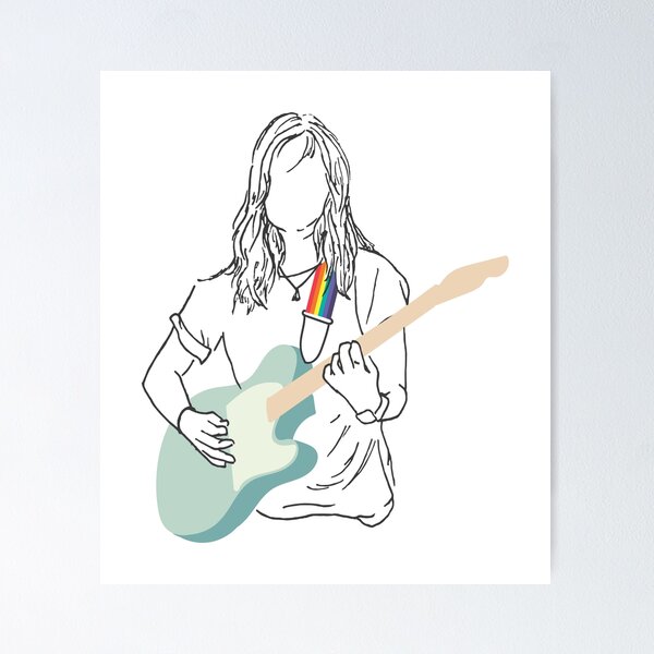 Artikel-Vorschau von Julien Baker Line Drawing Farbige Gitarre, designt und verkauft von Designer's Mixtape.