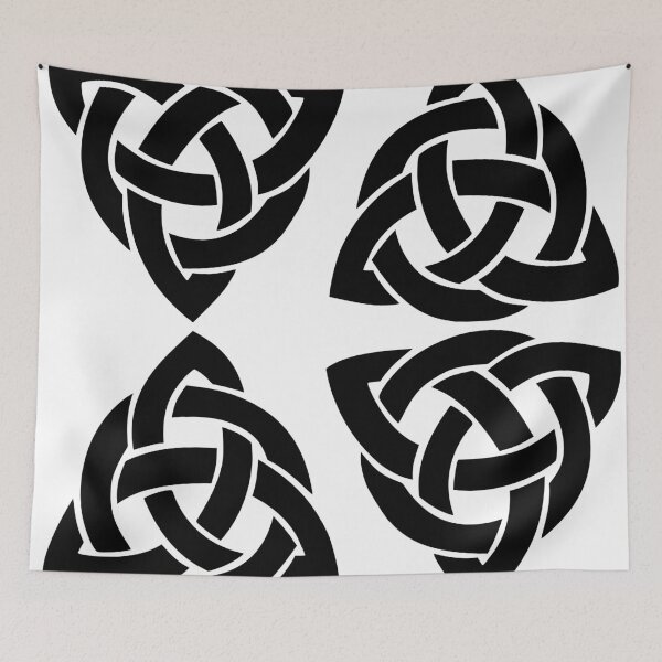 Item preview, Celtic knot 3 point rotated 60 deg and repeated four times , retro old world scotts,scotland designed and sold by Tramontane Designs.