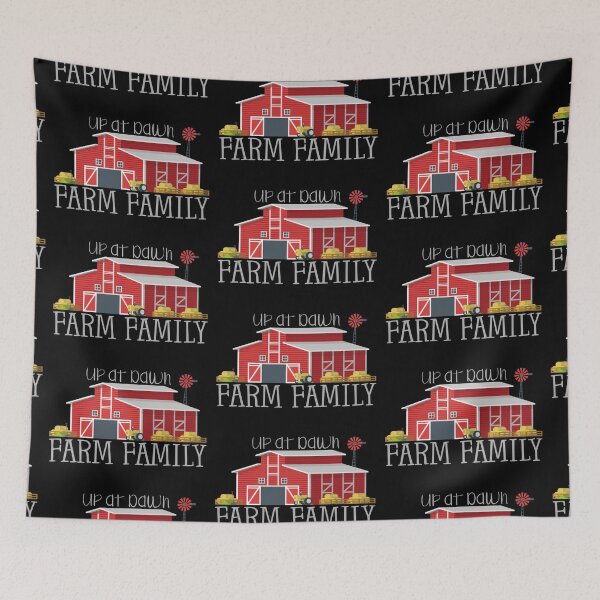 Item preview, Up at Dawn Farm Family (on Black) designed and sold by PawsitiveMum.