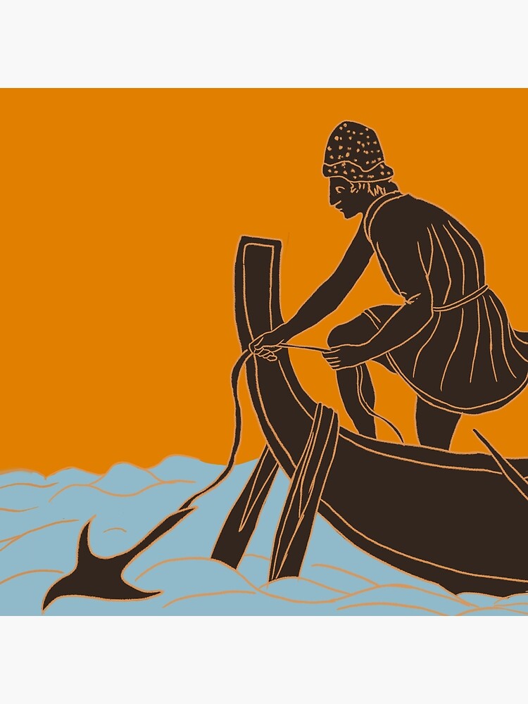 Ancient Greek Fisherman | Pillow