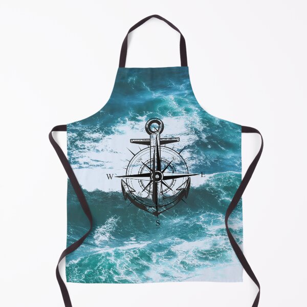 Item preview, Anchor and compass in deep rough ocean designed and sold by Shir-designs.
