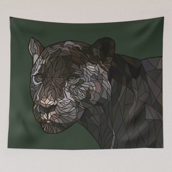 Item preview, Black Jaguar Panther Geometrical art designed and sold by Daydreamer753.