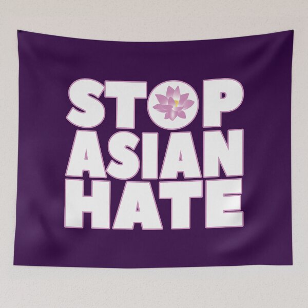 Item preview, Stop Asian Hate with Lotus Flower designed and sold by Happy Puppy Print On Demand.