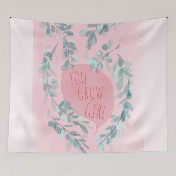Item preview, You Grow Girl Motivational Illustration - Pink Texture designed and sold by Michelebuttons.