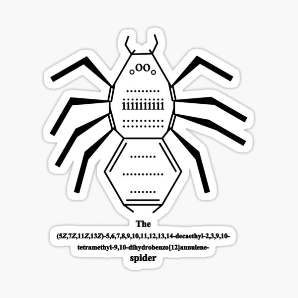 Spinne - IUPAC Nomenklatur- Nerd - schwarz Sticker
