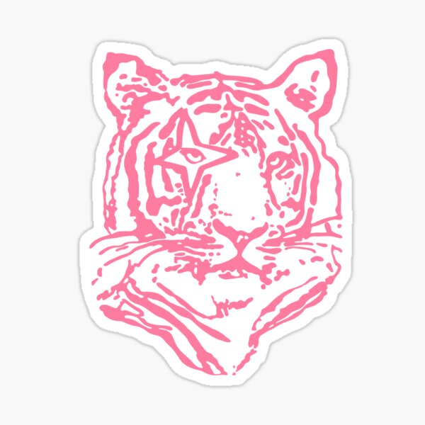 3 Preppy Pink Tiger With Star Eyes PNG Digital Download 