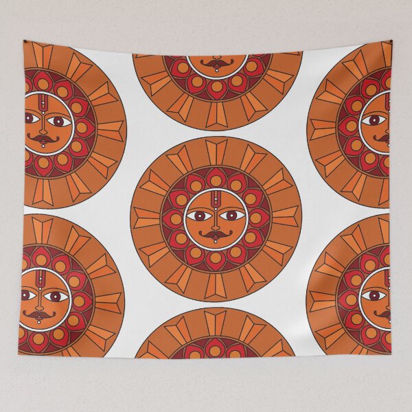 Item preview, Madhubani Painting of a Sun, Indian Folk Painting designed and sold by Gurunath Bhadekar.