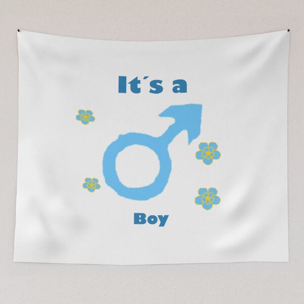 Item preview,  It`s a Boy, male logo in blue with the words its a boy for parents of new born or gender reveal designed and sold by Tramontane Designs.
