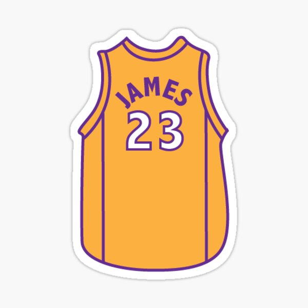 Lebron James Jersey Lakers #23 Sticker for Sale by Lumared