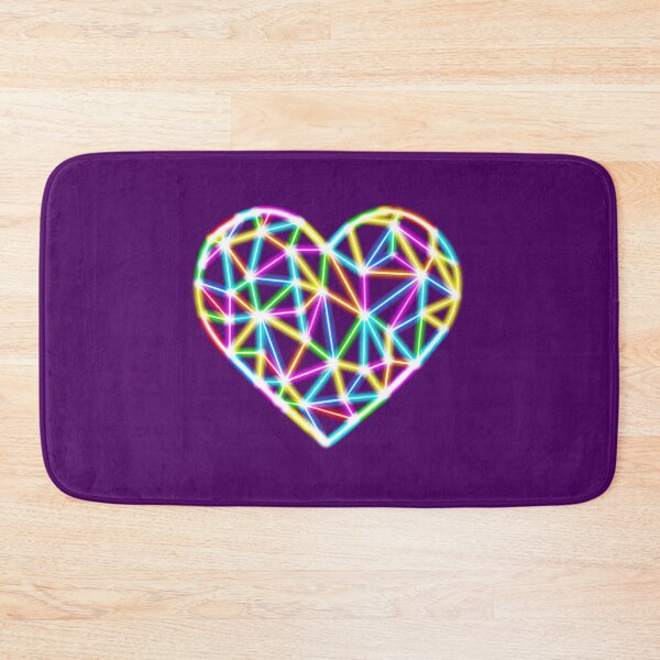 Item preview, Rainbow heart icon colorful polygon on neon sign. designed and sold by Apostrophe8.
