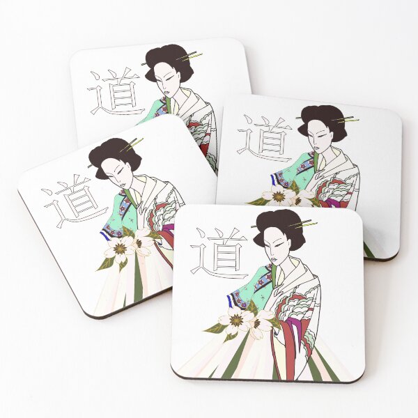 Item preview, JAPANESE ART WOMEN IN KIMONO BLACK/GRAY designed and sold by wildwhimsical.