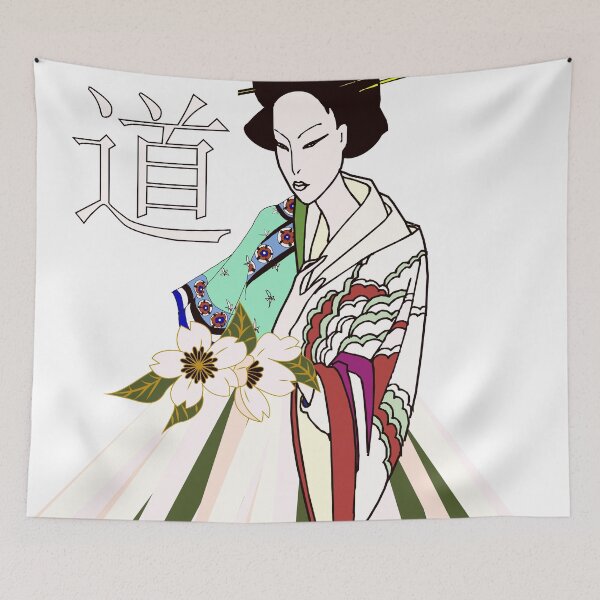 Item preview, JAPANESE ART WOMEN IN KIMONO BLACK/GRAY designed and sold by wildwhimsical.