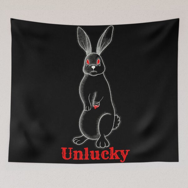 Item preview, Unlucky Rabbit - White Linework designed and sold by Diamantina-ai.