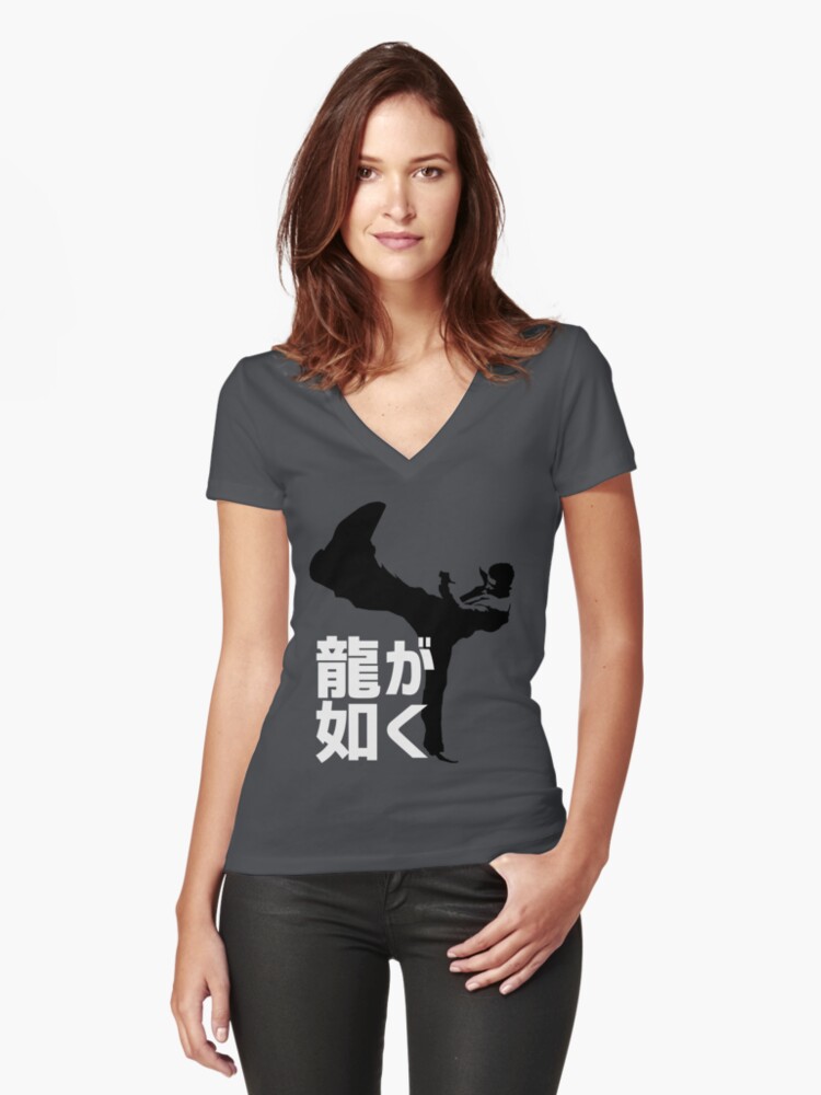 Thumbnail 1 of 3, Fitted V-Neck T-Shirt, Like A Dragon designed and sold by Deekman.