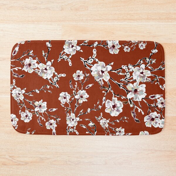 Item preview, Spring floral bloom Magnolia Ocher background designed and sold by Caroline Bochud.