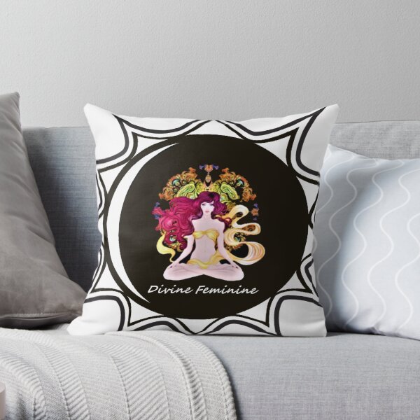 The Divine Feminine Energy Mandala Throw Pillow