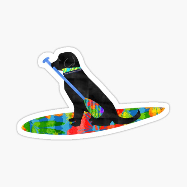 Item preview, Colorful Stand Up Paddle Board Preppy Black Lab designed and sold by emrdesigns.