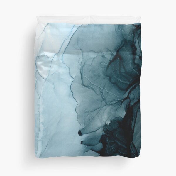 Blue Tides Abstract Ocean Flow Painting Duvet Cover