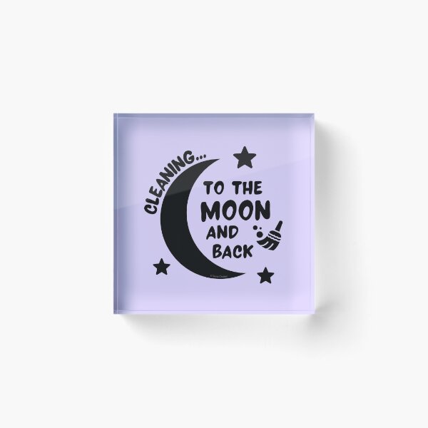 Item preview, Cleaning To The Moon Retro Broom Star Cleaning Lady Gifts designed and sold by SavvyCleaner.