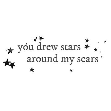 You drew stars around my scars Sticker for Sale by beckyhdesigns