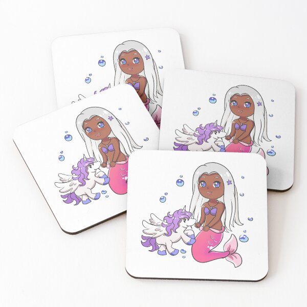 Item preview, African American mermaid with unicorn. designed and sold by Speckledfrog.
