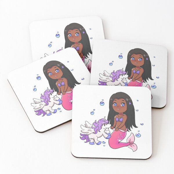 Item preview,  African American mermaid with  Baby Unicorn  designed and sold by Speckledfrog.
