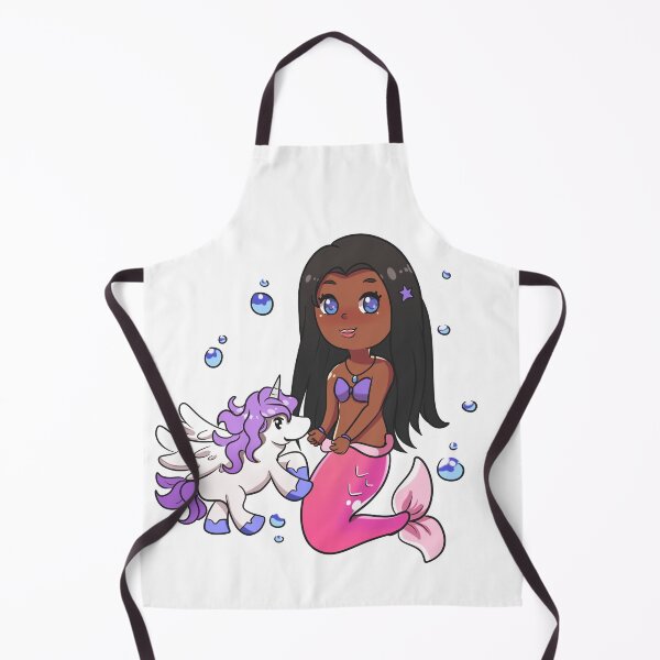 Item preview, African American mermaid with Baby Unicorn designed and sold by Speckledfrog.