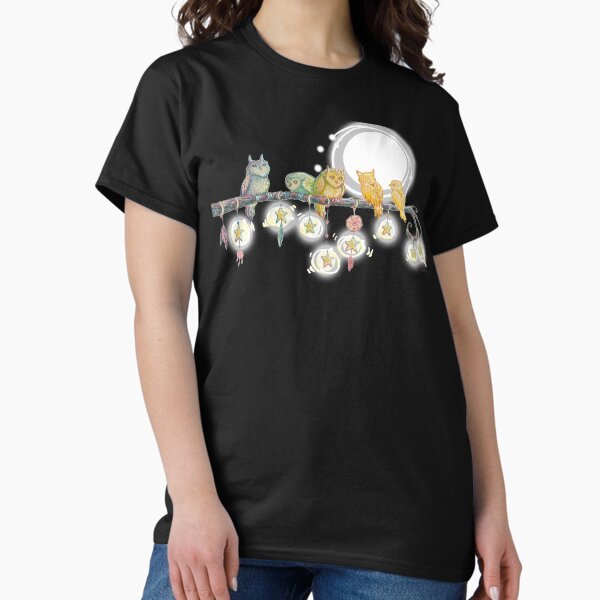 Whimsical Rainbow Owls Classic T-Shirt