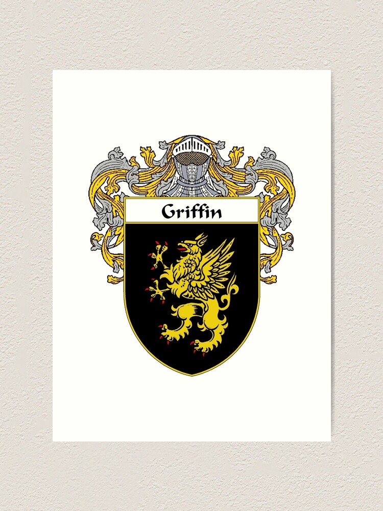 Griffin Wappen Familienwappen Kunstdruck Von Irisharms Redbubble