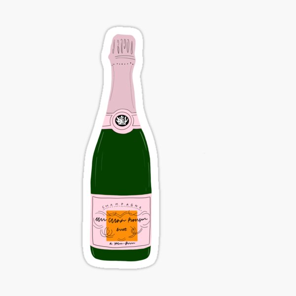 pink champagne bottle Sticker