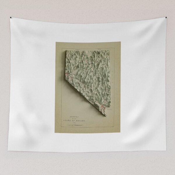 Item preview, 1960 Nevada Relief Map 3D digitally-rendered designed and sold by ThinkAboutMaps.