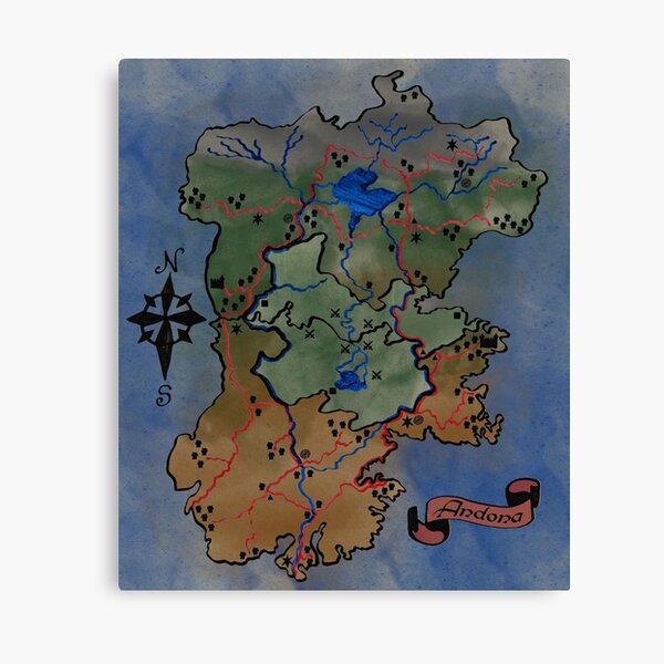 Andona Map Canvas Print