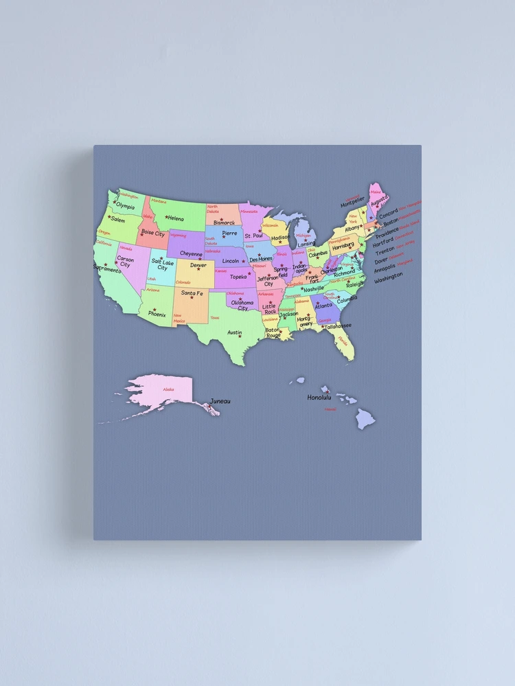 Mapa De Estados Unidos Con Sus Estados Y Capitales Tamao 44 Off