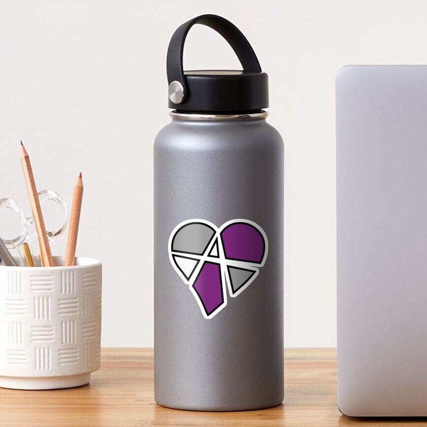 Asexual Relationship Anarchy Heart (White) Sticker