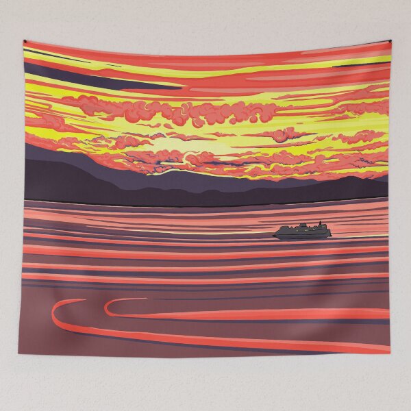 Item preview, Seattle Sunset on Fire by Linda Sholberg designed and sold by Linda Sholberg.