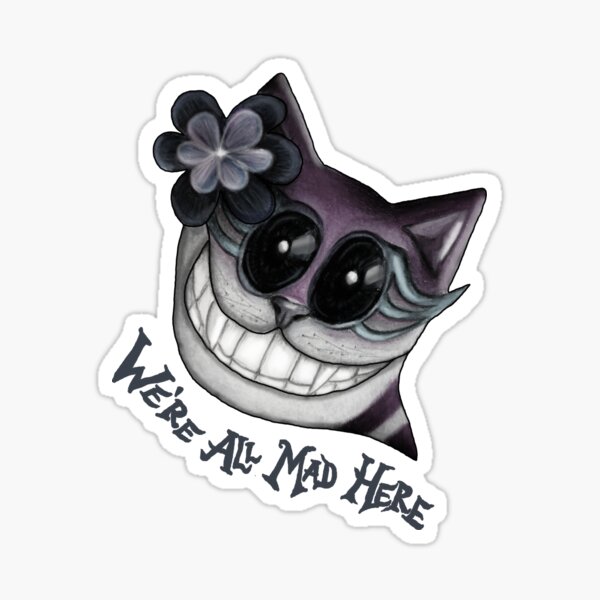 Verrückte Grinsekatze - Crazy Cheshire Cat Face Sticker