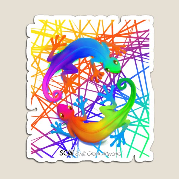 Neon Technicolor Geckos Magnet