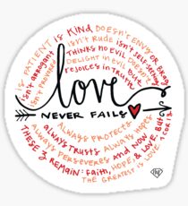 Love Never Fails Sticker