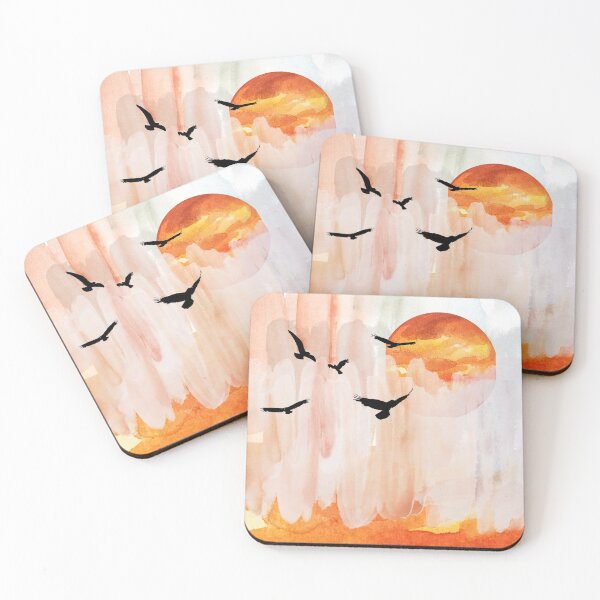 Item preview, Sunset great waves seabirds  designed and sold by Idreamatnight.
