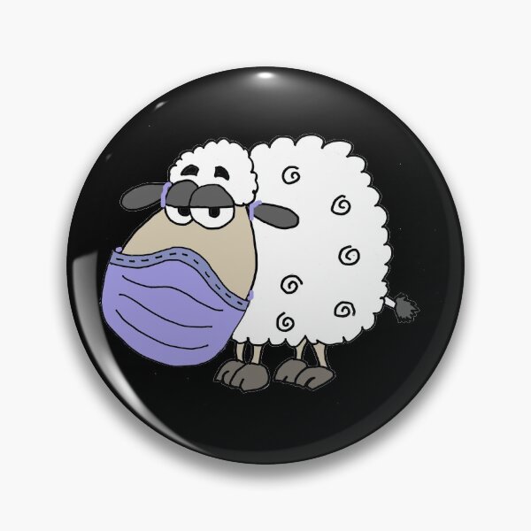 Item preview, Funny Sheep wearing Face Mask designed and sold by Nature's Fancy.