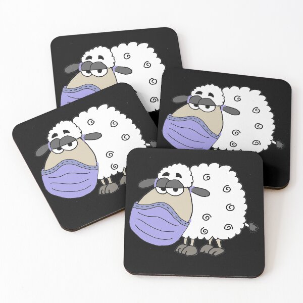 Item preview, Funny Sheep wearing Face Mask designed and sold by Nature's Fancy.