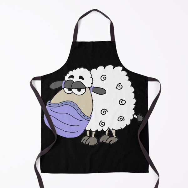 Item preview, Funny Sheep wearing Face Mask designed and sold by Nature's Fancy.