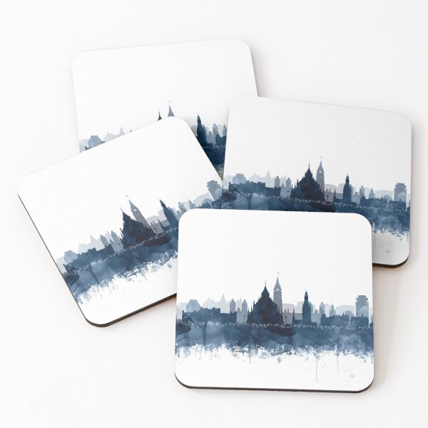 Item preview, Ottawa Skyline Watercolor Navy Blue by Zouzounio Art designed and sold by zouzounioart.