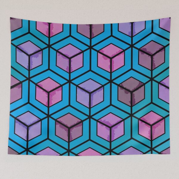 Item preview, Blue and Purple Cubes designed and sold by CasDoodles.
