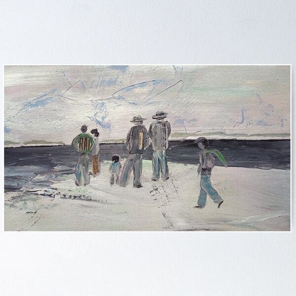 Item preview, People on the beach, family looking on horizont designed and sold by NessArtByEwa.