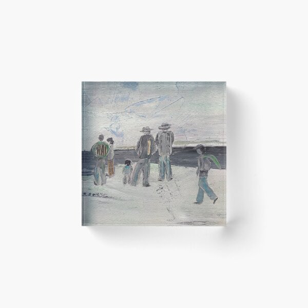 Item preview, People on the beach, family looking on horizont designed and sold by NessArtByEwa.