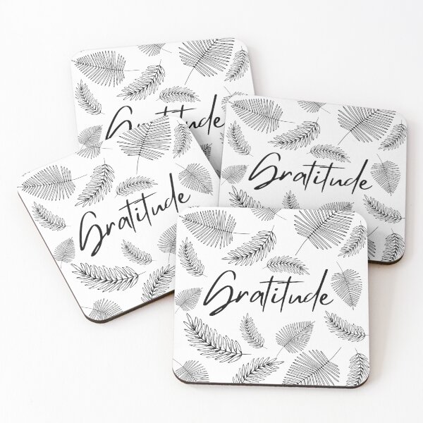 Item preview, Gratitude, Palm Leaves, black and white designed and sold by zanybay.
